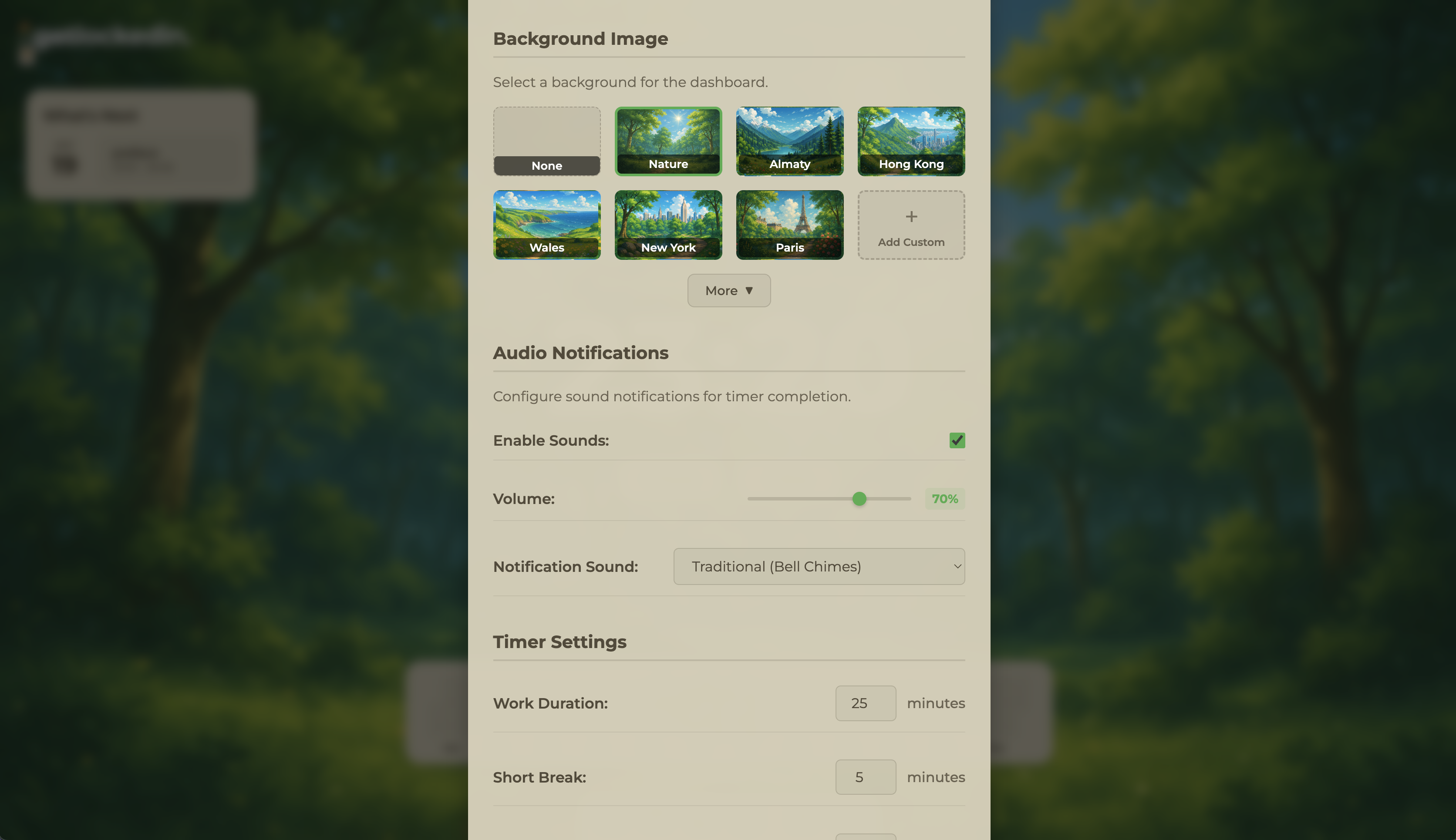 Settings and Customization